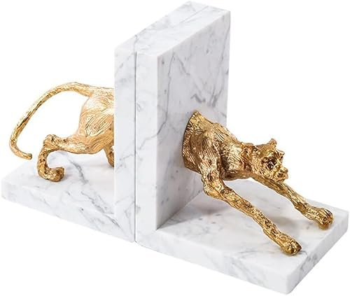 1 Paire Serre-Livres en Laiton guépard Serre-Livres bibliothèque Minimaliste Moderne Art Fortune décoration de Table décoration créative Serre-Livres Serre-Livres Serre Livre