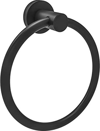 WZRUA Schwarz Handtuchring Handtuchhalter, Edelstahl Handtuchhalterung, Handtuch Handtuchhaken Handtuchhalter Rund für Badezimmer und Küche, EG-61611-B