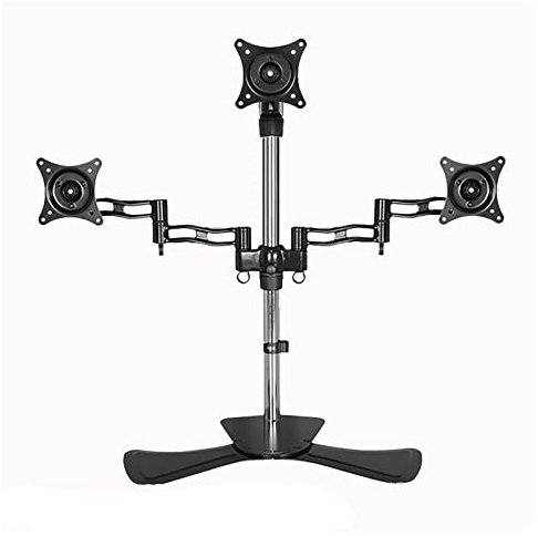 TV Standfuss TV-Wandhalterung, Tisch-TV-Ständer für drei Bildschirme, TV-Ständerhalterung mit nahtlosen Nähten, Tisch-TV-Basis mit Positionsfunktion, passend für 17-27-Zoll-Fernseher, hält bis zu 17,