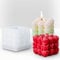 NICAVKIT Moule à bougie en forme de cube de rose moule à bougie fait main en silicone pour bougies en résine décoration de gâteau, roses