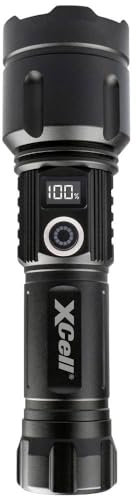 XCell LUNALUX Taschenlampe Große Reichweite, mit Stroboskopmodus, verstellbar akkubetrieben, batteriebetrieben 1000 lm
