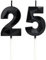 Geburtstagskerzen Zahlen 25，3D Schwarz Kerzen Geburtstag für Kuchen geburtstagsdeko, Geburtstag Kerzen Zahlen, Geburtstagskerzen Kinder für Partys, Hochzeiten, Firmenfeiern, Jubiläen