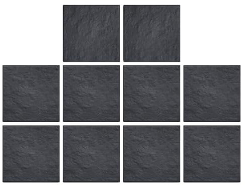 Grey Slate Design Rubber Garden Square Enhance Your Garden with Eco-Friendly Charm Hard Wearing Durable Stepping Stone 30cm x 30cm (10)