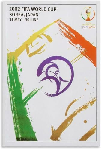 ZZYGGN GMGSW Corée Japon 2002 Coupe du Monde de la FIFA Football Affiche et Imprime Coupe du Monde de la FIFA Football Wall Art Peinture Abstraite Toile pour Décoration D’intérieur 50x70cm sans Cadre
