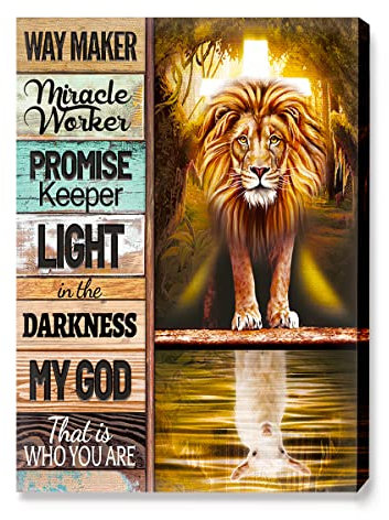 Christliche Leinwand-Wandkunst, gerahmt, My God That Is Who You Are The Lion And The Lamb, Leinwand-Wanddekoration für Zuhause, Schlafzimmer, Wohnzimmer