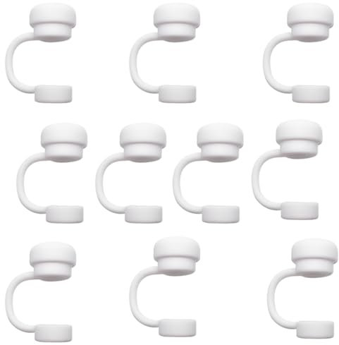 Straw Covers,10 PCS Silicone Straw Cap Reusable Straw Cover Leak Proof Straw Covers Dust Proof Silicone Straw Topper Stanley Cup Straw Cover for Stanley Cup Hiking Travelling Camping Picnic