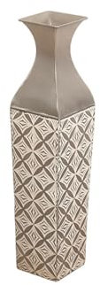 Alexandra House Living Jarrón de Suelo Plateado Metal 16 x 66 x 16 cm