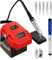 Saldatore a batteria per Milwaukee 18 V M18, supporto per saldatore per batteria Milwaukee da 18 V, LCD da 60 W, temperatura regolabile 180 – 480 °C, saldatore cordless con filo di saldatura da 50 g