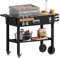 Tragbarer Universal-Grillständer mit Abdeckung, Esswagen für Blackstone 43,2 cm / 55,9 cm Tischgrillplatten, Ninja-Grill, Pizzaofen und mehr, großer Platz, zusammenklappbarer Outdoor-Tischständer für