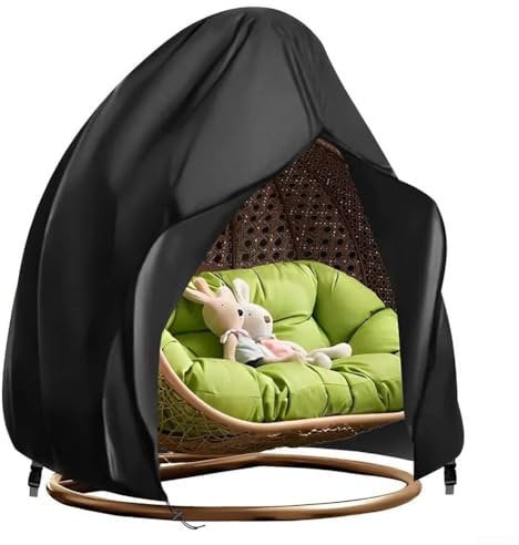 Egg Chair Cover Garden Chair Covers Egg Chair Covers Waterproof Heavy Duty 230 X 200cm Outdoor Swing Chair Cover Double Egg Chair Cover(Black)