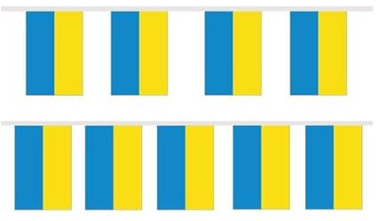 JCUIyon 20 Stück Flaggen, eine Schnur, Nationale Flaggenlinien, hängen an einem Seil, Ukraine-Flaggen, 14 x 21 cm, Ukraine