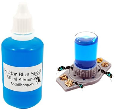 AS AnthillShop Ameisenfutter ┃ Nektar Blue Sugar 50 ml plus eine 3D-Trinkschale mit 4 Tropfen ┃ Unwiderstehlich für Ihre Ameisen ┃ Darf in Ihren Ameisenhaufen nicht fehlen, unverzichtbares Futter für