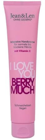 Jean & Len Handcreme I Love You Berry Much, für normale bis trockene Hände, versorgt die Hände mit Feuchtigkeit, zieht schnell ein, vegane Handpflege, ohne Parabene und Silikone, 75 ml