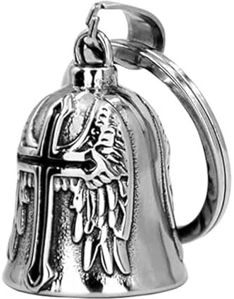 Batheidon Cloche de moto en acier inoxydable 1 pièce, Bell de Guardian Bell, résistante à la corrosion, pour la chance et la sécurité, facile à fixer, porte-clés ou accessoire de moto