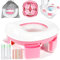 KIMIGO Pot de Voyage Enfant Pliable,Siège Toilette Pliable Enfants 3-in-1,Trainer Pot WC Pour Chaise Bébé,Portable Siege Toilette Enfant avec Sac de Rangement,Pot Bebe Toilette pour Garçon et Fille