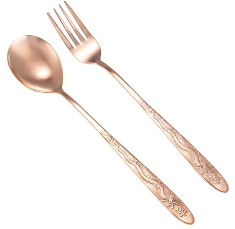 99,99 % reines Kupfer, Kupferbesteck mit chinesischer schöner Bedeutung, geeignet für Küche, Zuhause, Hochzeit, Party, spülmaschinenfest (1 Typ)