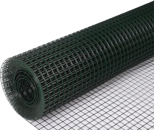 Kanduo Grillage de Jardin Rouleaux de Treillis métallique galvanisé Enduit de PVC Vert for Une Utilisation Polyvalente, Treillis métallique de Jardin, Filet à volaille(2.2mm,1x18m)