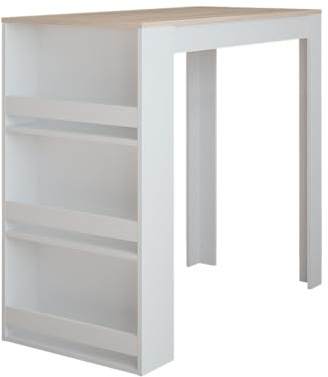 Vicco Bartisch Repose, Weiß/Sonoma, 57 x 117 cm | als Stehtisch nutzbar für Küche oder Essbereich