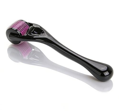 Derma Roller mit 540 Titan Nadeln für Gesicht Bart Haar, Microneedling Roller mit Ergonomischem Griff, Bartroller Haarroller Micro Needling Roller fördert Bartwuchs (0.5mm)