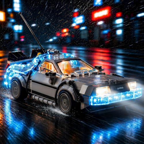 Kyglaring Led Licht Kompatibel mit Lego Speed Champions Zeitmaschine aus Zurück in die Zukunft 77256 Bausteine, LED Beleuchtungszubehör für das Lego Modellset 77256 (Nicht Enthalten Modell)