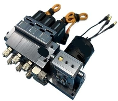 Générique Compatible avec Les modèles RC 1 à 8 canaux : Pompe Huile hydraulique, Distributeur de Retour, Station dérivation et Accessoires for excavatrices(Three-Way)