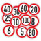 Fassbender-Druck Geschindigkeitszeichen Geschwindigkeitsaufkleber/Rot/Bus/Auto/Anhänger/Ø 20cm (80Km/h)