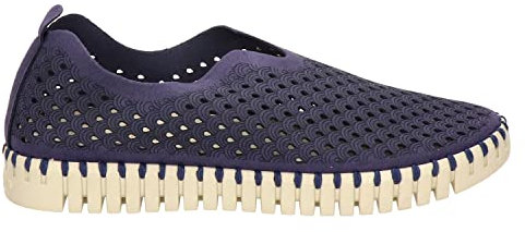 Ilse Jacobsen HORNBÆK | Chaussures Plates pour Femmes | Sneaker à Enfiler en Microfibre recyclée et Semelle en Caoutchouc Naturel antidérapant | Tulip3275 | Navy | 38