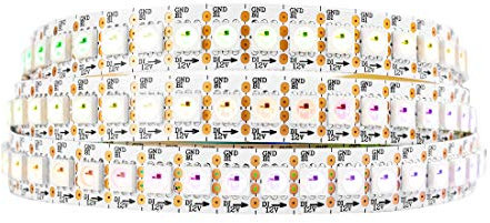 BTF-LIGHTING WS2815 (aktualisiert WS2812B) 1m 144 individuell digital adressierbare Pixel RGB-Dual-Signal-LED Flexibles Lichtband 5050 SMD IP30 Nicht wasserdicht Magic Dream Color DC12V Weiß PCB