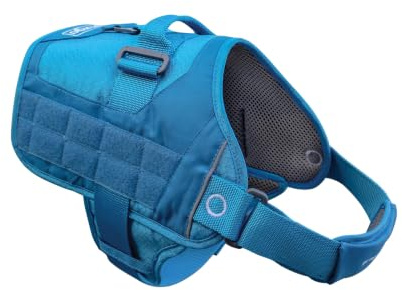 Kurgo RSG Townie Hundegeschirr, L, Küstenblau | Einfaches An- und Ausziehen, Atmungsaktiver Mesh, Molle-Kompatibel, Reflektierend