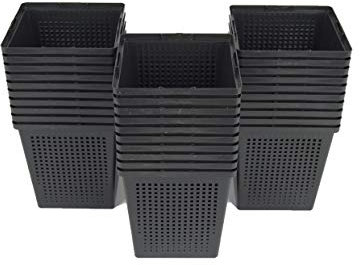 30er Set Pflanzkörbe 11x11x18cm Wasserpflanzenkorb für Gartenteich - Pflanzkorb gut für Anzucht Gewächshaus Teichpflanzen Seerosen Kunststoff Aquarium Pflanzen Korb Gartenteich Gewächshaus Zubehör