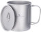 iBasingo 600ml Titanium Mug Camping Cup Tea Coffee Water Pot with Lid Ultralight Outdoor Travel Tableware with Foldable Handle Picnic Backpacking Trekking Portable Drinkware Survival Gear Ti3036D