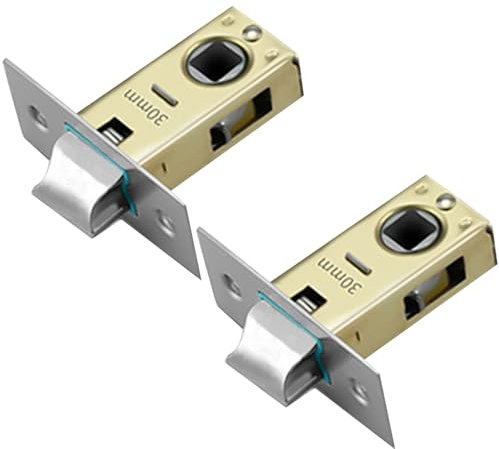 MACHSWON 2 Pcs 30mm Flat Tubular Mortice Latch Stainless Steel Door Latch Sprung Lever Door Handles
