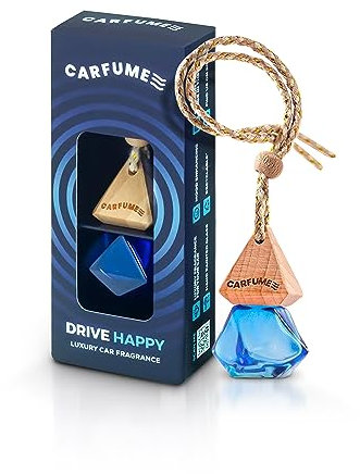 Carfume Original Creedy Car Air Freshener | Premium Earthy Musk, Ambergris & Juniper Fragrance | Luxury Blue Recyclable Scented Diffuser For Men | Odour Eliminator | UK Made Car Accessories