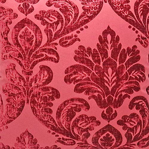 DESHOME Alena Giglio - Tessuto al metro Jacquard in ciniglia con disegni floreali Stoffa per tappezzeria divani, cuscini, tende (Rosso bordeaux, 1 metro)