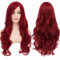 YEESHEDO Dunkel rot Cosplay Perücke für Frauen Langes Gewelltes Haar Synthetische Perücken mit Pony für Halloween Party Kostüm Anime 32 Zoll 80 cm