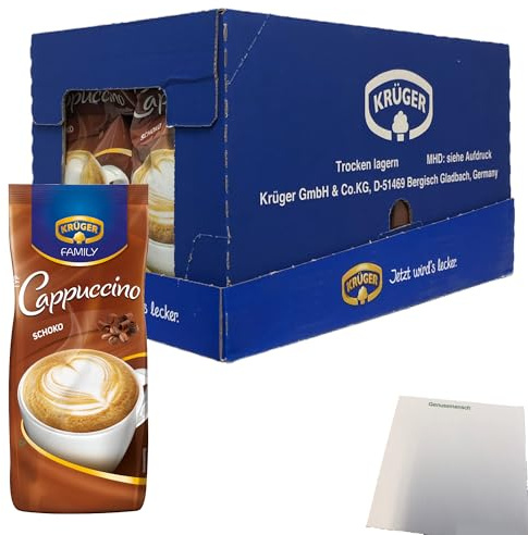 usy Bundle für Krüger Family Cappuccino Schoko 12er Pack (12x 500g Beutel) + usy Block