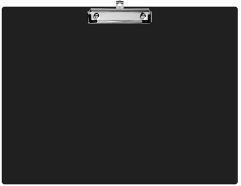 - Cartellina per appunti in formato A3, con clip a basso, per disegnare, scrivere, cartoncino, cartoncino, in plastica, per aule, uffici, ristoranti, uffici medico, colore: nero