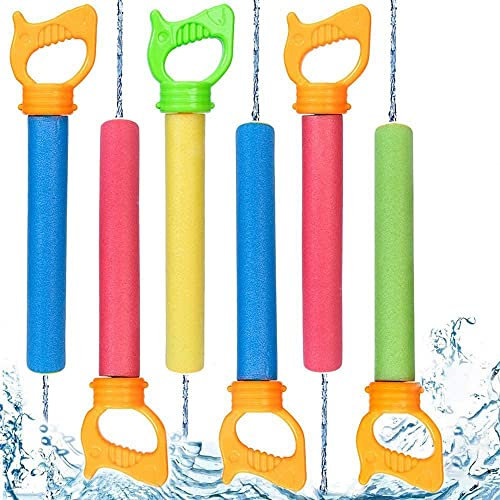 Wasserspritzpistole Schaumstoff*6pcs, XiXiRan Spritzpistole Wasser Kinder, Wasserpistole Set Schaumstoff, Schaumstoff Wasserpistole, Wasserpistolen-Pool Spielzeug, Sommerpool, Strand, Gartenspielzeug