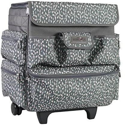 Everything Mary Lehrer-Rolltasche, Grau & Weiß – Lehrer-Tragetasche – Trolley für Lehrer, Büro, Handwerk und Reinigungsbedarf