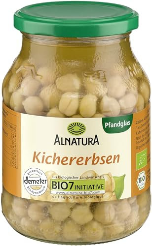 Alnatura Kichererbsen im Pfandglas, 500 g, Abtropfgewicht 320 g