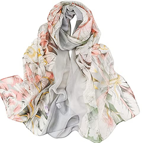 FAIRYGATE Scarf Seidentücher Damen Chiffon Stola für Schal Weicher Leichter Umschlagtücher Schals Hochzeiten Braut 64020