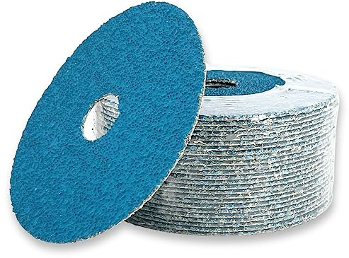 VSM Actirox Keramikharzfaserscheibe, 11,4 x 2,2 cm, Körnung 36, grobe, reißfeste Faserunterseite, 25 Stück, langlebige Schleifscheiben, kompatibel mit Handmaschinen