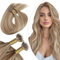 Ugeat Nano Hair Extensions Real Human Hair 24 Inch Nano Beads Hair Extensions for Women Secret Nano Ring Hair Extensions Soft Straight 50G/50S Golden Brown Highlight Bleach Blonde #10/613