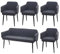 Mendler Esszimmer-Set HWC-L13, 4er-Set Stuhl+Sitzbank Esszimmergruppe Sitzgruppe Esszimmergarnitur, Stoff/Textil - anthrazit