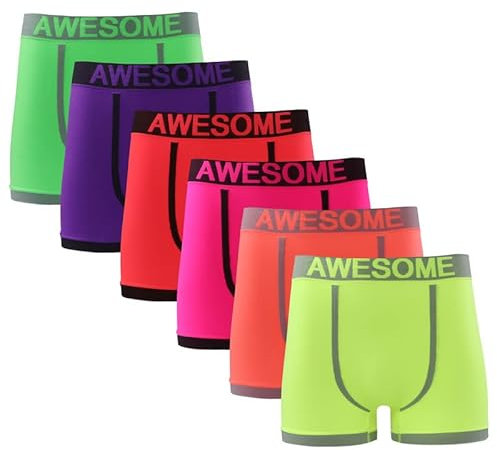 COSHAL® Lot de 3 boxers fluo sans couture pour homme - Taille impressionnante - Doux - À porter au quotidien - Confortables - Jaune - Rose - Vert - Rouge - Orange - Violet, Jaune-rose-vert, XL