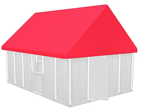 move and stic Stoffdach Dach für Spielhaus rot Spitzdach Erweiterung Zubehör