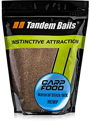 Tandem Baits Carp Food Carp XL Natural Stick Mix Hanf, Karpfen-Köder, Karpfen Angeln ohne Mühe, Köder zum Große-Fische-Angeln, Karpfenzubehör für Profis & Hobby-Angler, Angelfutter 1Kg