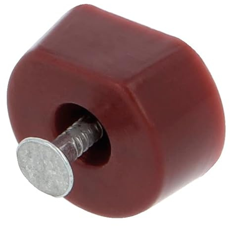 Amig - Support | Forme ronde | Ø 15 x 7 x 19 mm | 8 pièces | Idéal pour le maintien des étagères d'armoire, de vitrines ou d'étagères | Fixation facile par vis | Plastique marron