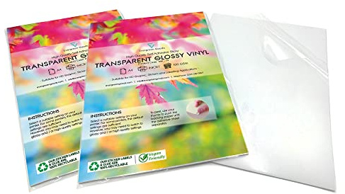 Evergreen Goods A4 Clear/Transparent Glossy Self-Adhesive Vinyl | 40 Sheets | Inkjet Printable | See-Through Quality | Sticky Back | Print At Home - Pictures, Labelling, Stickers, Sticker Labels & More
