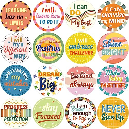 Ceiba Tree 600 Stück Motivationsaufkleber für Wachstumsdenken | Stickerbögen mit positiven Sprüchen, inspirierende, ermutigende Affirmationsetiketten, bunte motivierende Aufkleber für